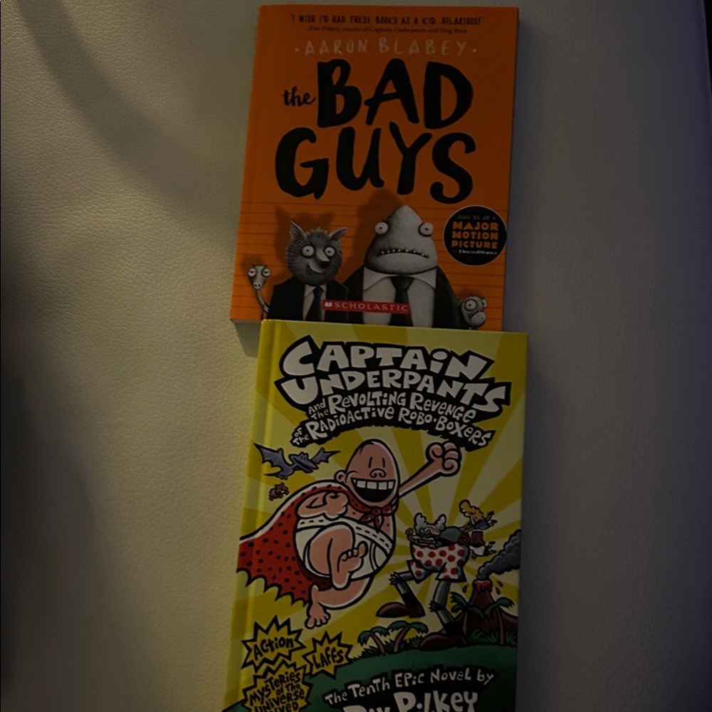 2 Chapter books captain underpants #10 and Bad Guys